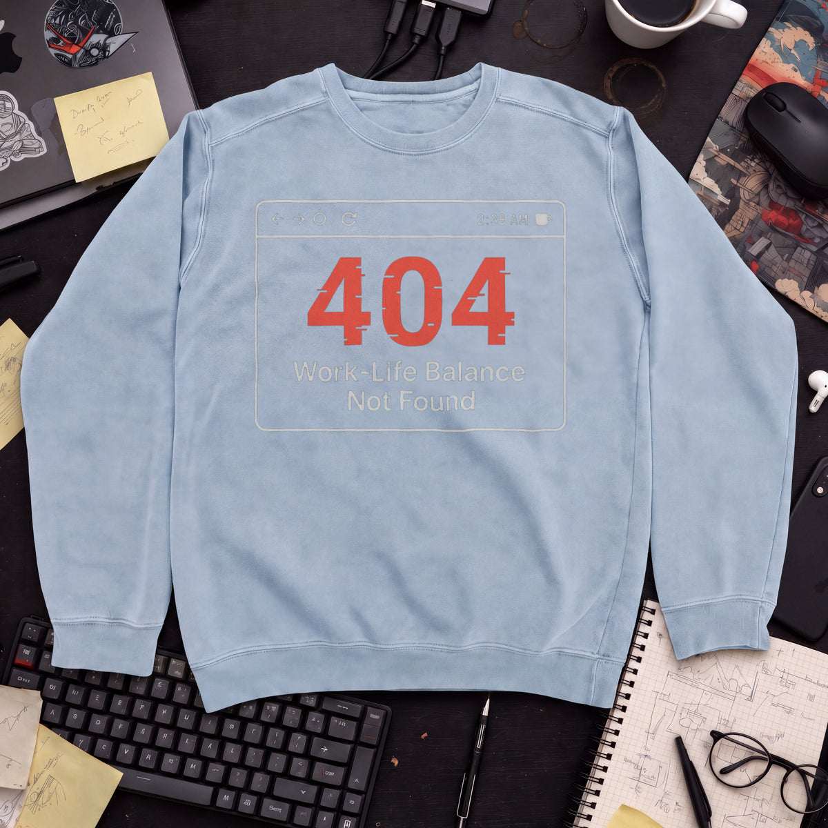 work life balance not found Sweatshirt — Sky Blue