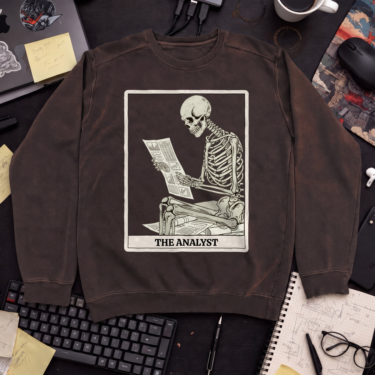 Working Skeleton Analyst Sweatshirt — Hot Chocolate