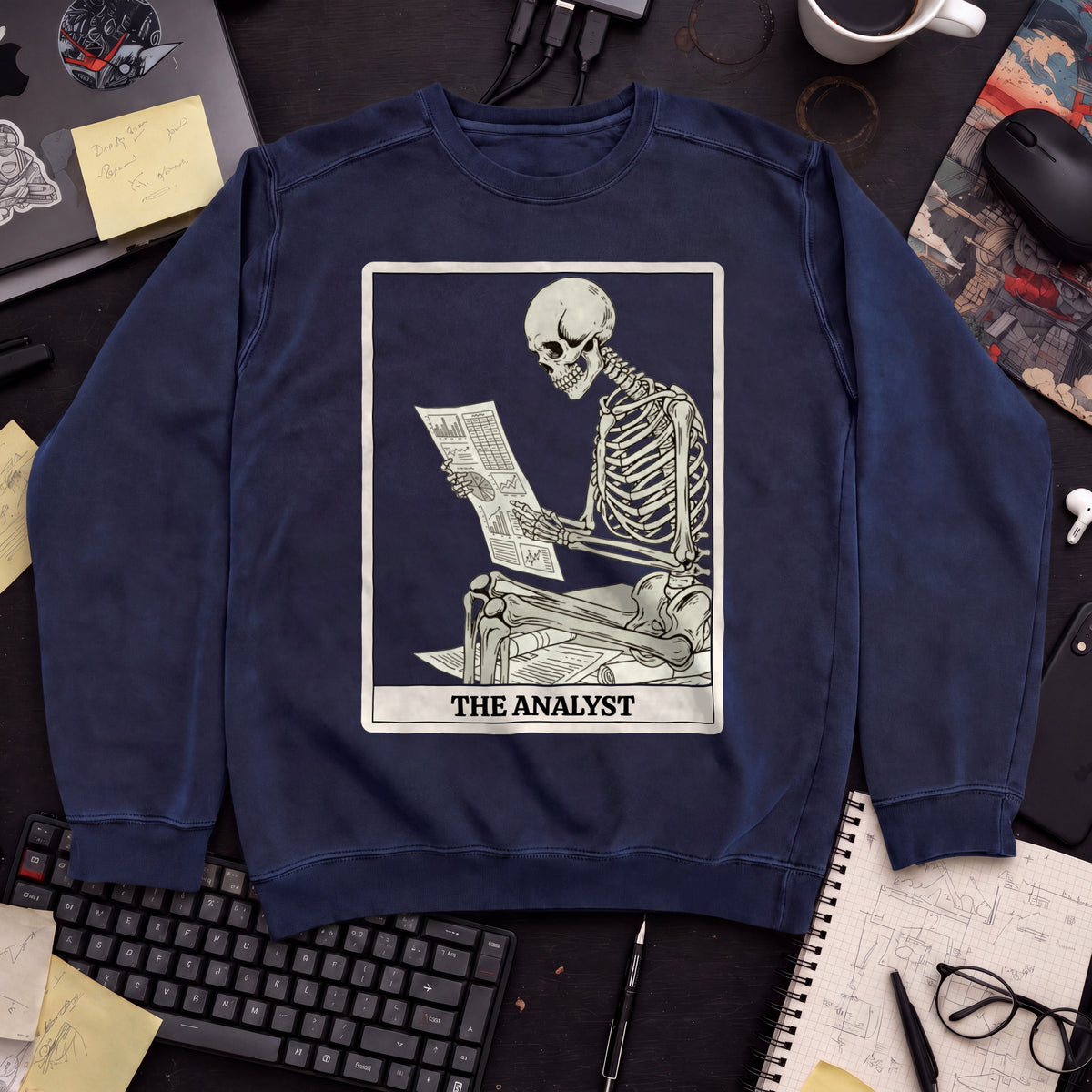 Working Skeleton Analyst Sweatshirt — Navy