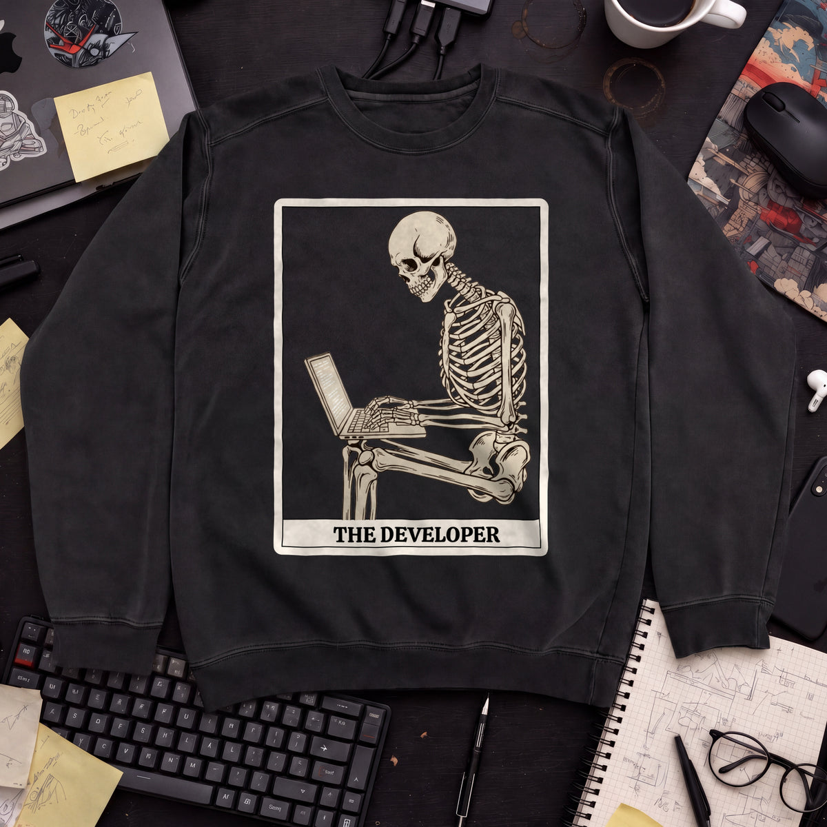 Working Skeleton Developer Sweatshirt — Black