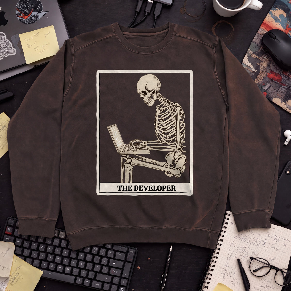 Working Skeleton Developer Sweatshirt — Hot Chocolate