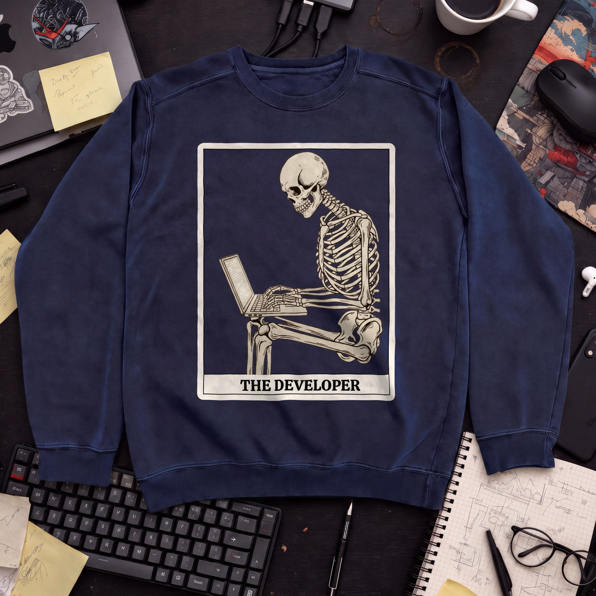 Working Skeleton Developer Sweatshirt — Navy