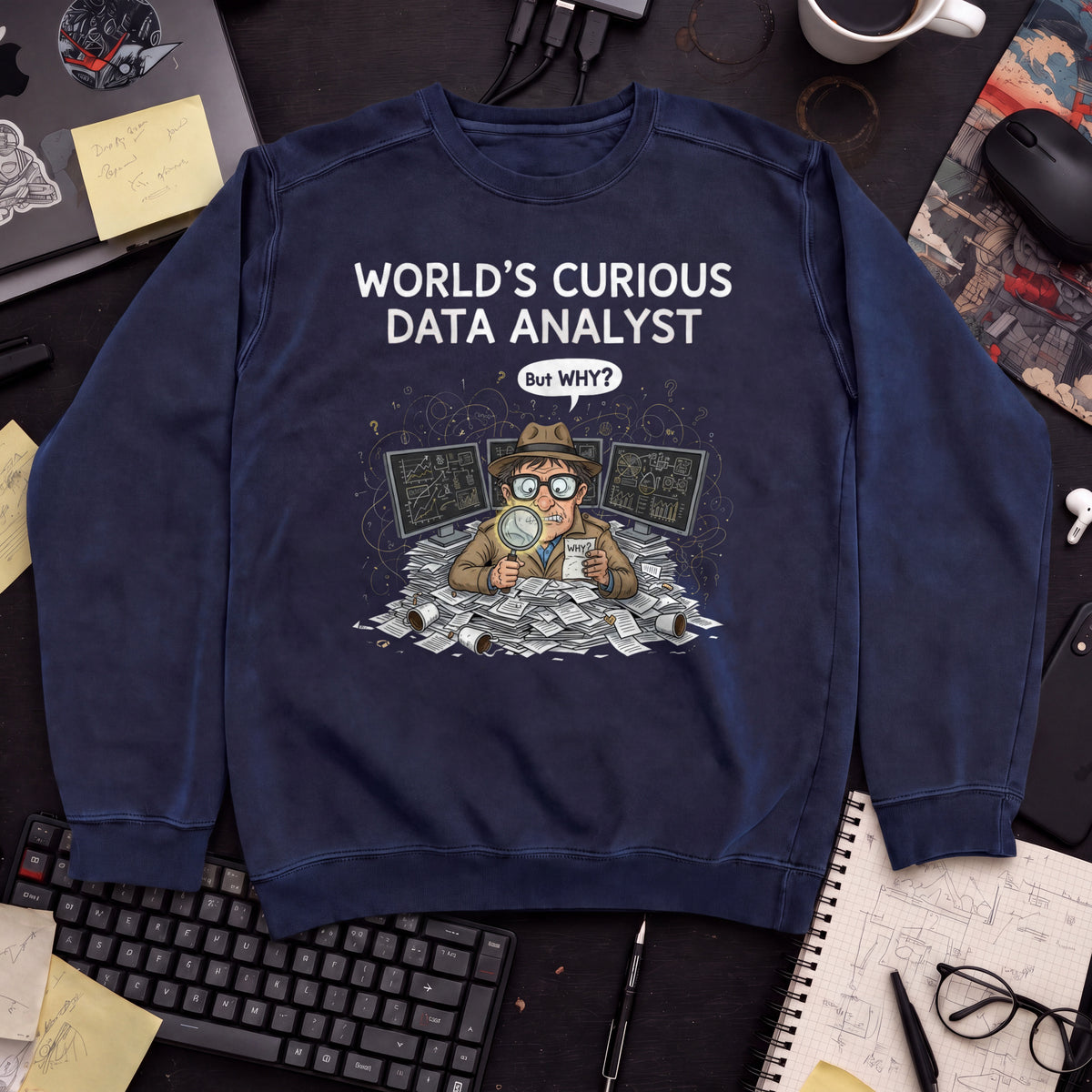 World's Curious Data Analyst Sweatshirt — Navy