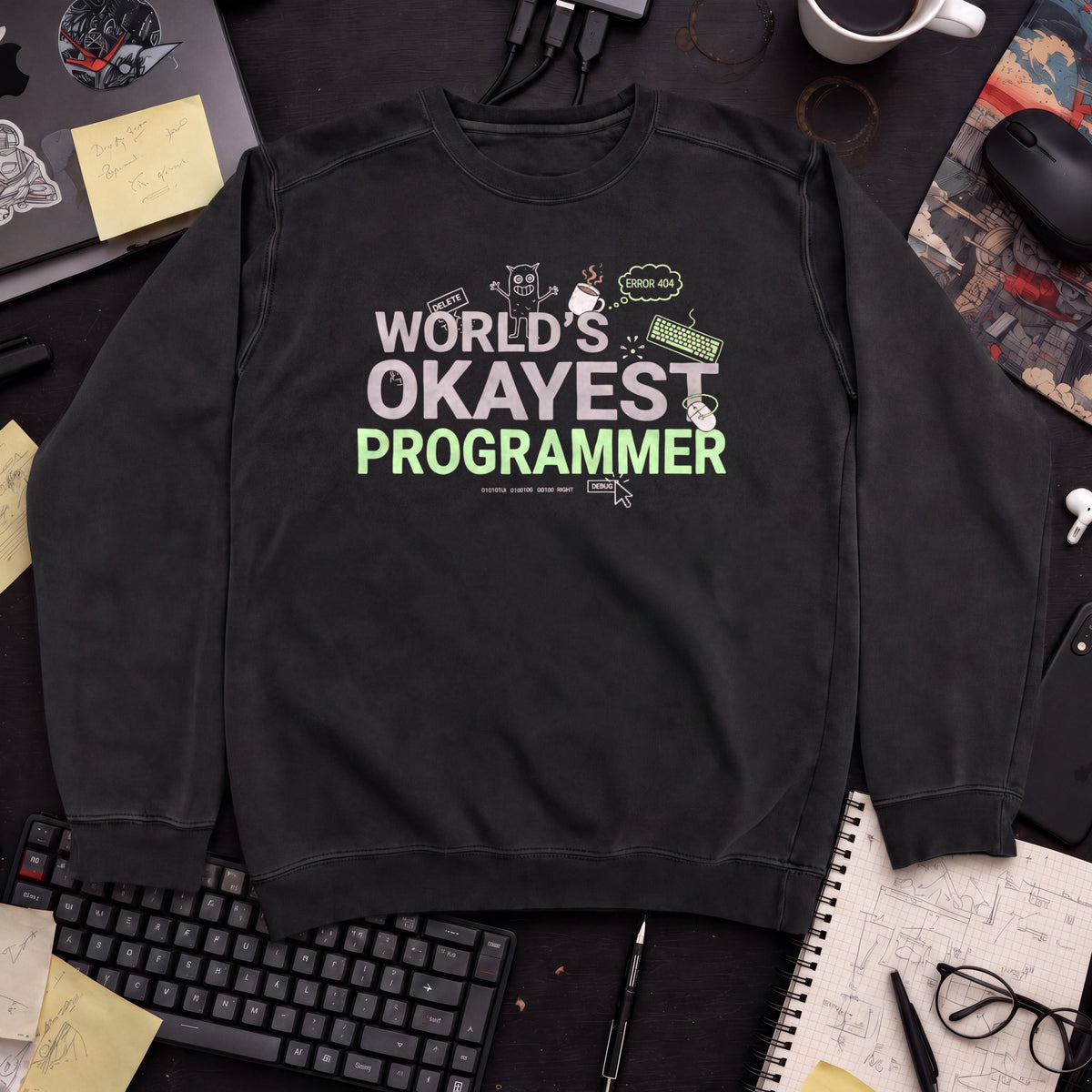World's Okayest Programmer Sweatshirt — Black