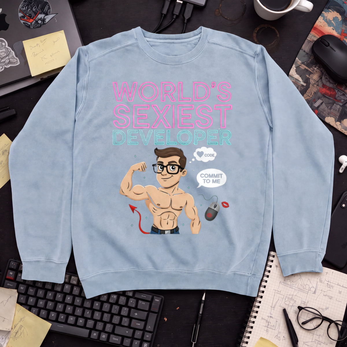 World's Sexiest Developer Sweatshirt — Sky Blue