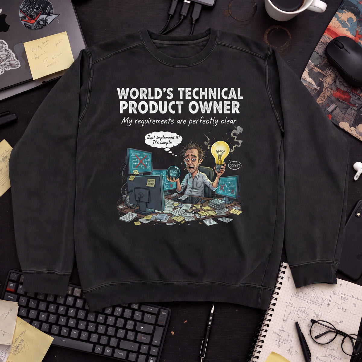 World's Technical Product Owner Sweatshirt — Black