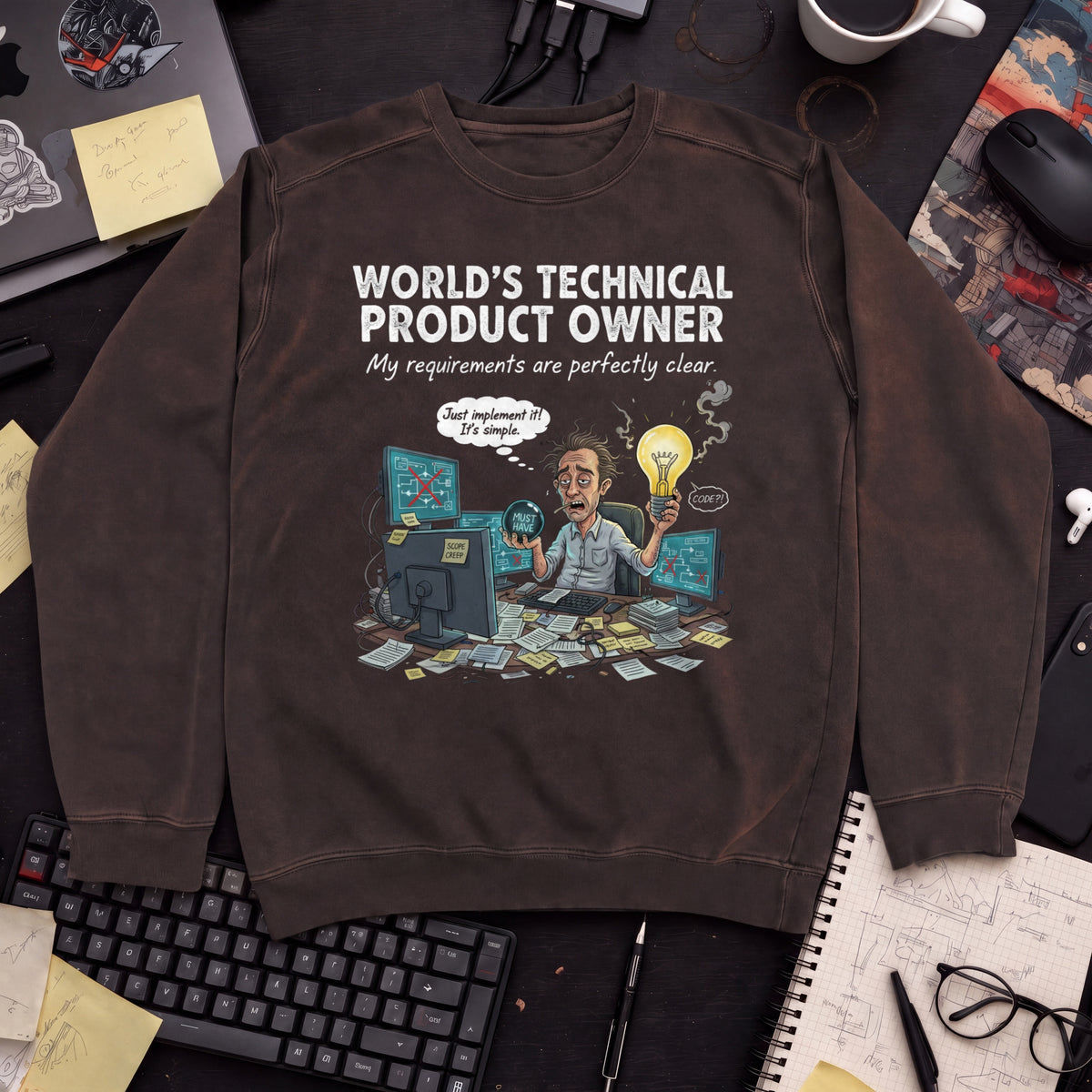 World's Technical Product Owner Sweatshirt — Hot Chocolate