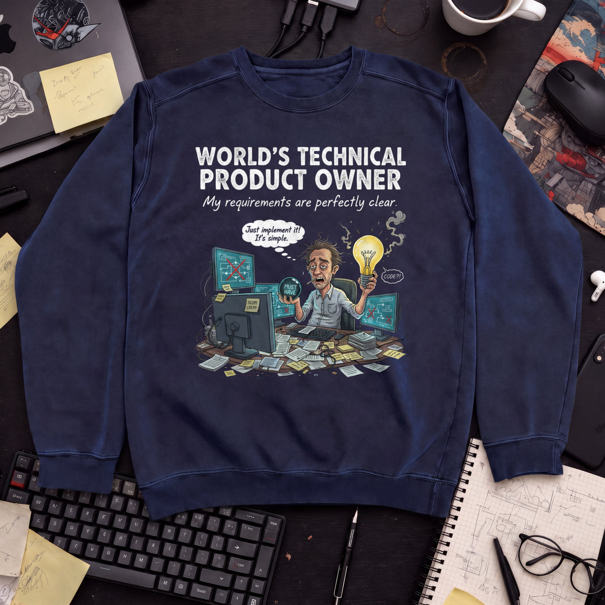 World's Technical Product Owner Sweatshirt — Navy