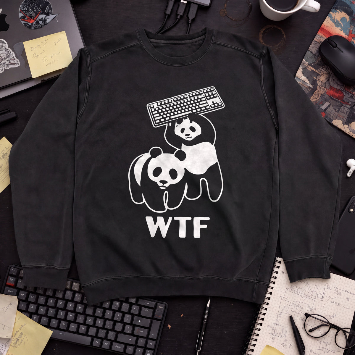 WTF Panda Sweatshirt — Black