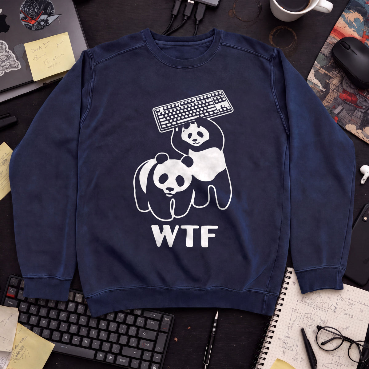 WTF Panda Sweatshirt — Navy