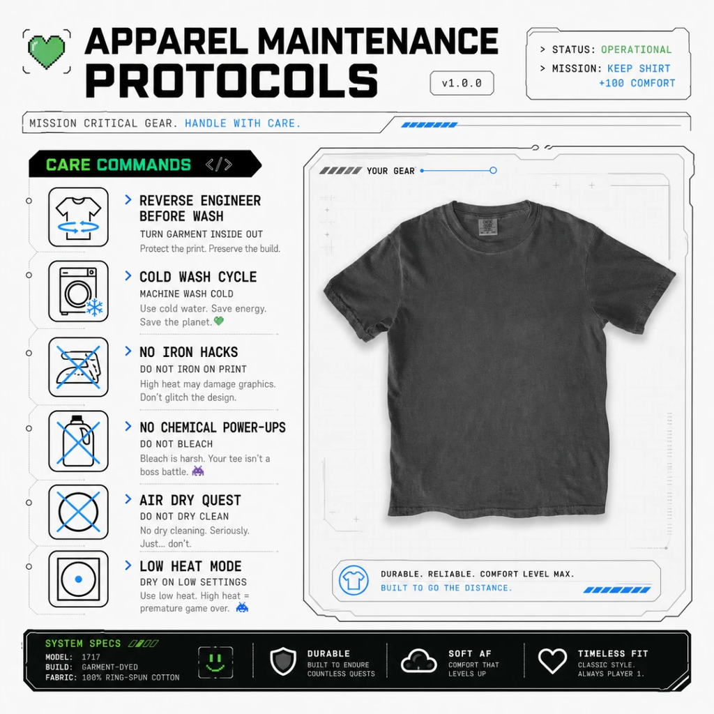 Code Culture shirt care guide